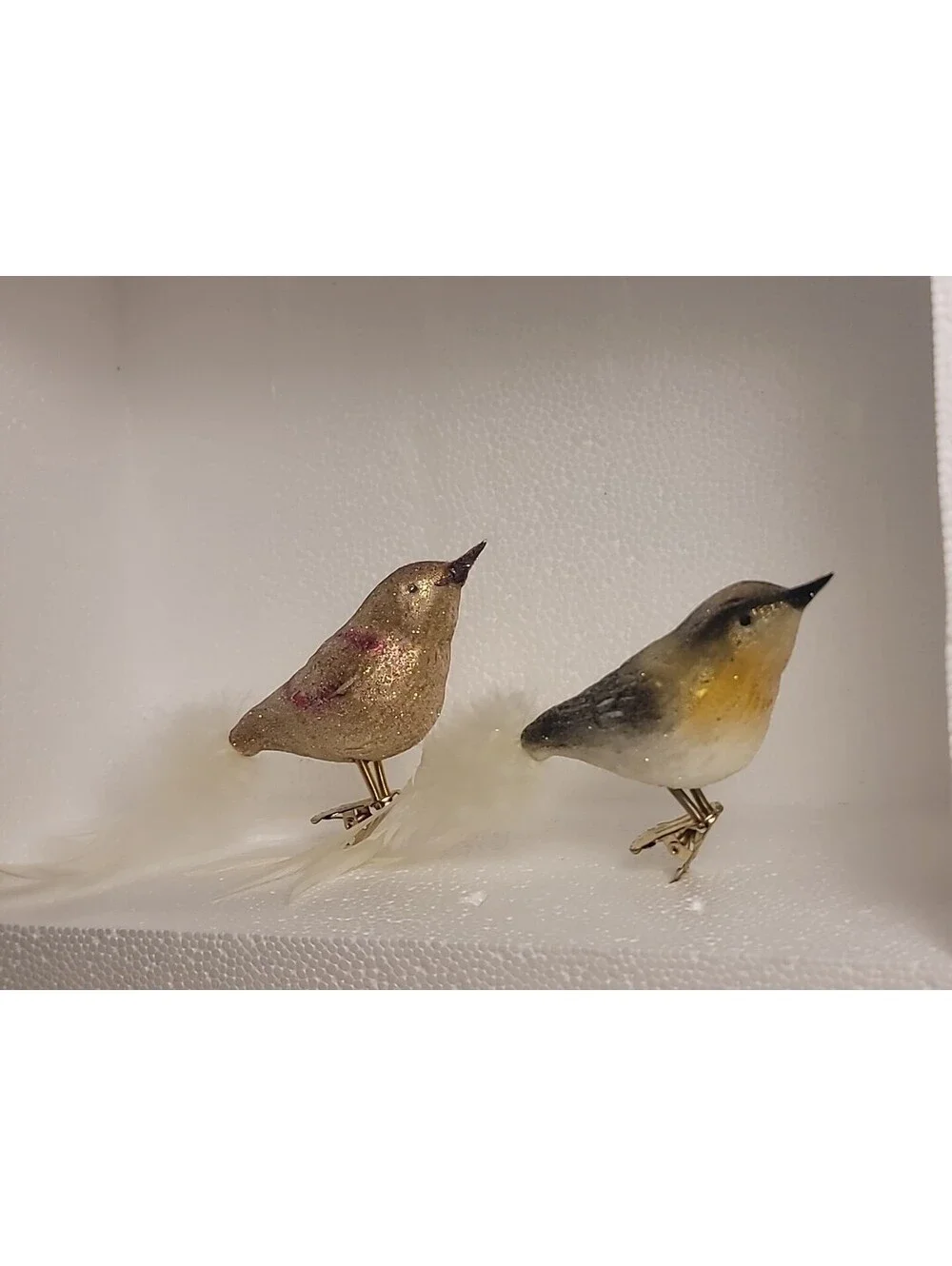 Vintage Mercury Hand Blown Glass Clip On Bird Christmas Ornaments Made In Poland